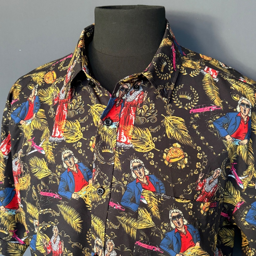 RSVLTS WWE Legends Ric Flair Nature Boy Kunuflex‎ Shirt Black | Size Large